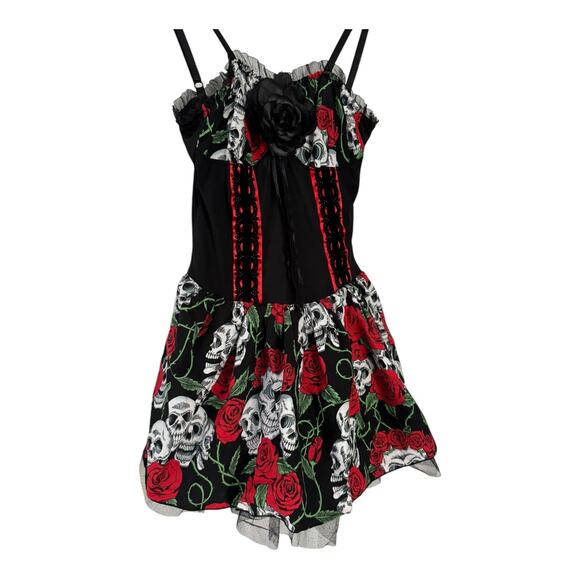 Lip Service sugar skull dia Skull & Rose dress Goth & Punk dress size XS - Picture 13 of 15